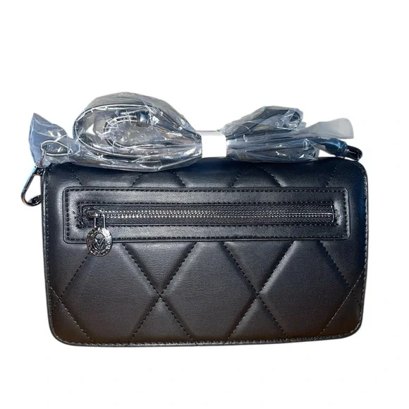 NWT-Valentino Orlandi quilted crossbody black vegan leather bag. - Picture 4 of 14